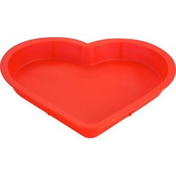 Forma na pečení srdce silikonová 28 x 24,5 x 3cm, červená